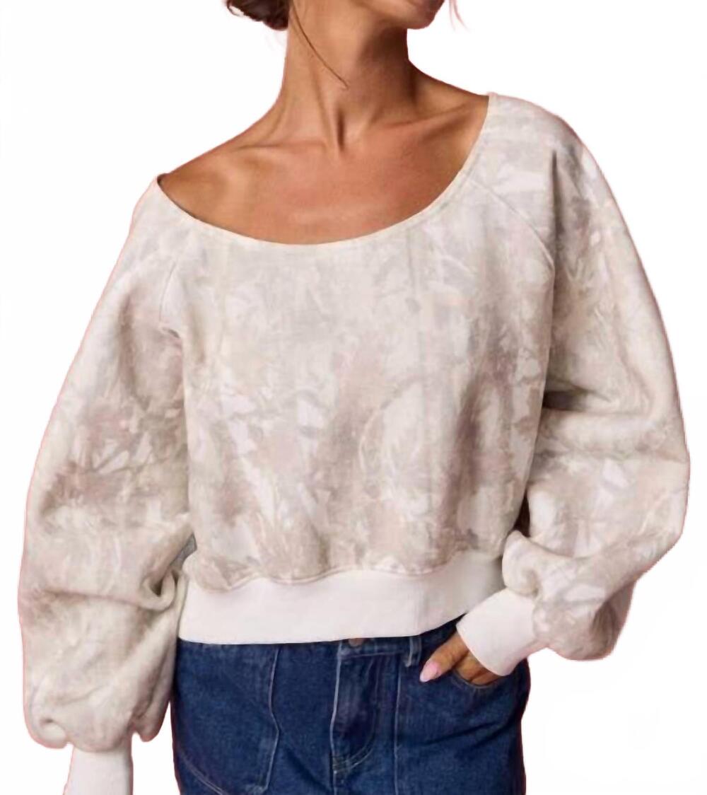 NEW PAPERMOON nature print off-shoulder long sleeve top in camo